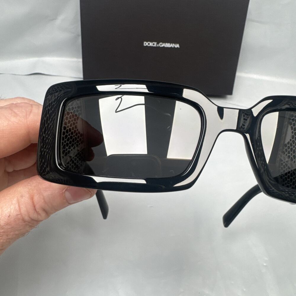Dolce&Gabbana DG6187 501/87 Women's Rectangular Black Gray Tinted Sunglasses H1 - Picture 6 of 12